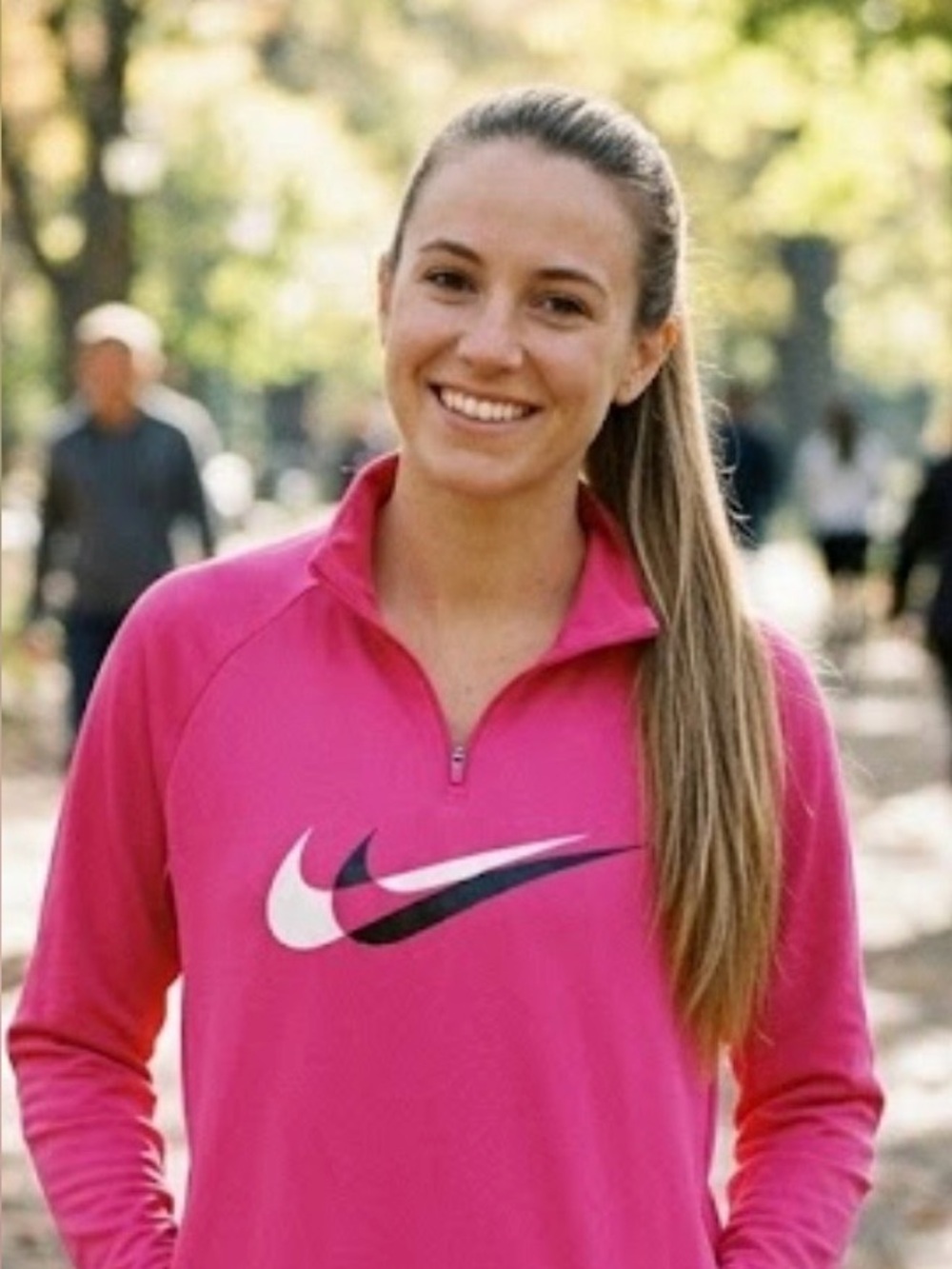 Nike Pro Dri-FIT Women's M Pink Half-Zip Pullover Athletic Running Baselayer Top